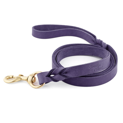 Leather Dog Lead - 150cm - Braided Finish
