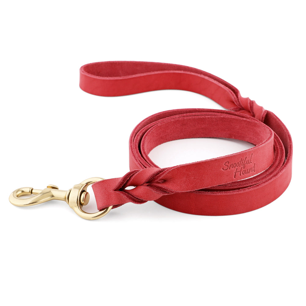 Leather Dog Lead - 150cm - Braided Finish