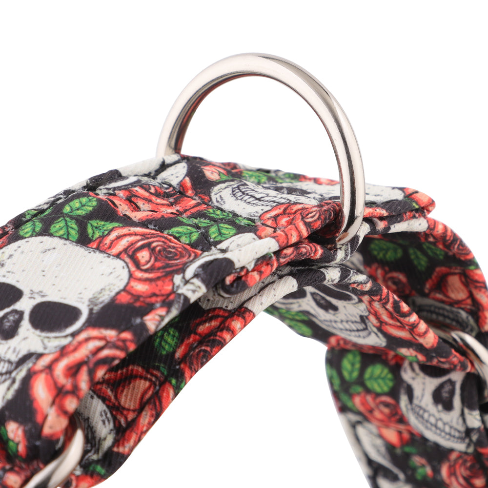 Skulls & Roses Martingale Collar for Sighthounds - Padded