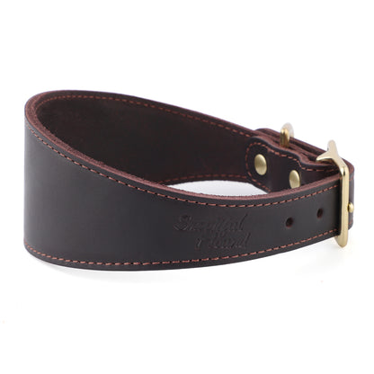 side profile of leather sighthound collar